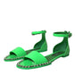 Dolce & Gabbana Dolce & Gabbana Neon Green Crystal Ankle Strap Sandals Shoes/EU39/US8.5/Green