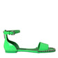 Dolce & Gabbana Dolce & Gabbana Neon Green Crystal Ankle Strap Sandals Shoes/EU39/US8.5/Green