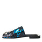 Dolce & Gabbana Dolce & Gabbana Blue Sequin Logo Slides Sandals Shoes/EU39/US8.5/Black and Blue