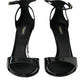 Dolce & Gabbana Dolce & Gabbana Black KEIRA Leather Heels Sandals Shoes/EU41/US10.5/Black