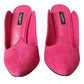 Dolce & Gabbana Dolce & Gabbana Fuchsia Suede Leather Mules Sandals Shoes/EU39/US8.5/Fuchsia