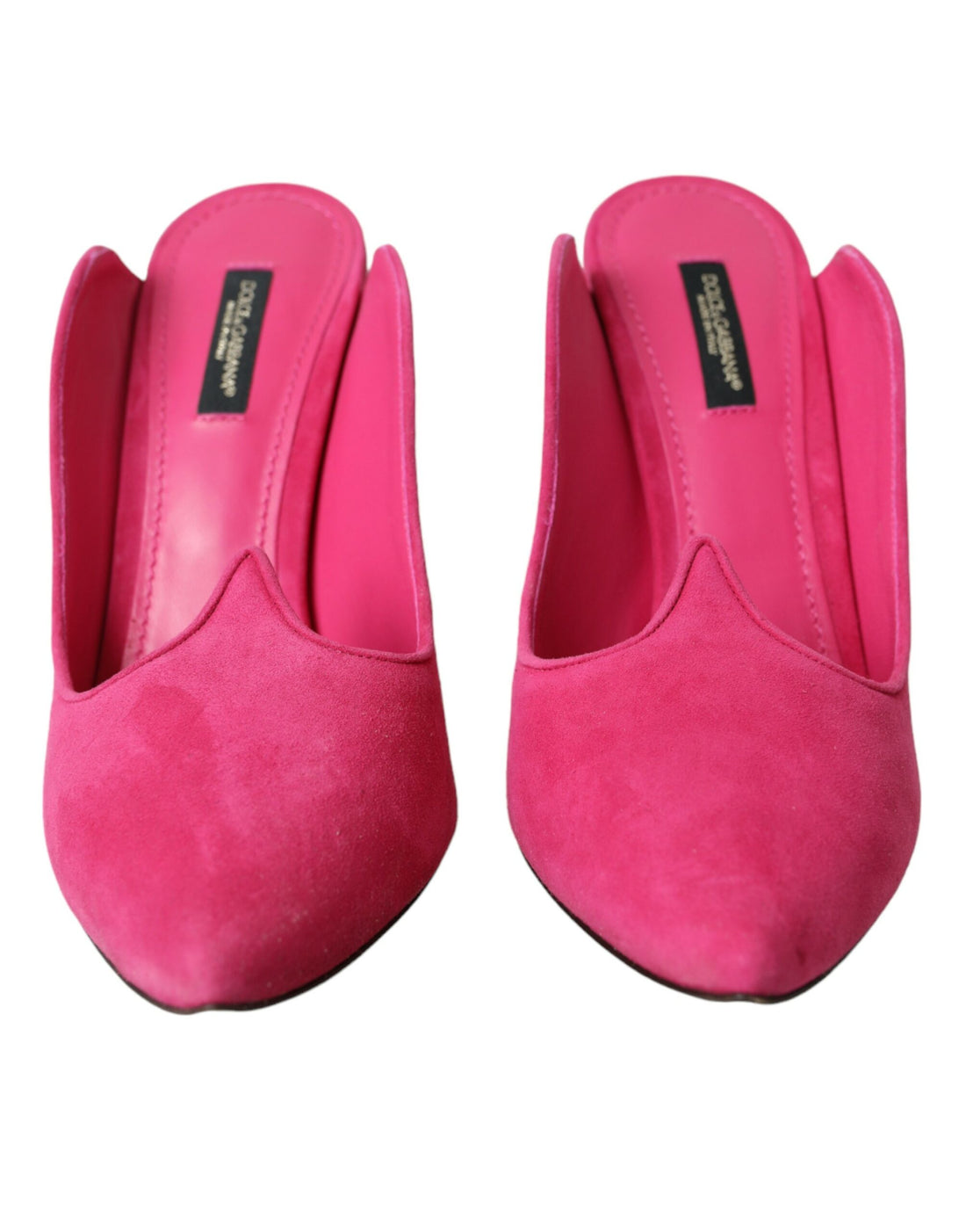 Dolce &amp; Gabbana Dolce &amp; Gabbana Fuchsia Suede Leather Mules Sandals Shoes/EU39/US8.5/Fuchsia