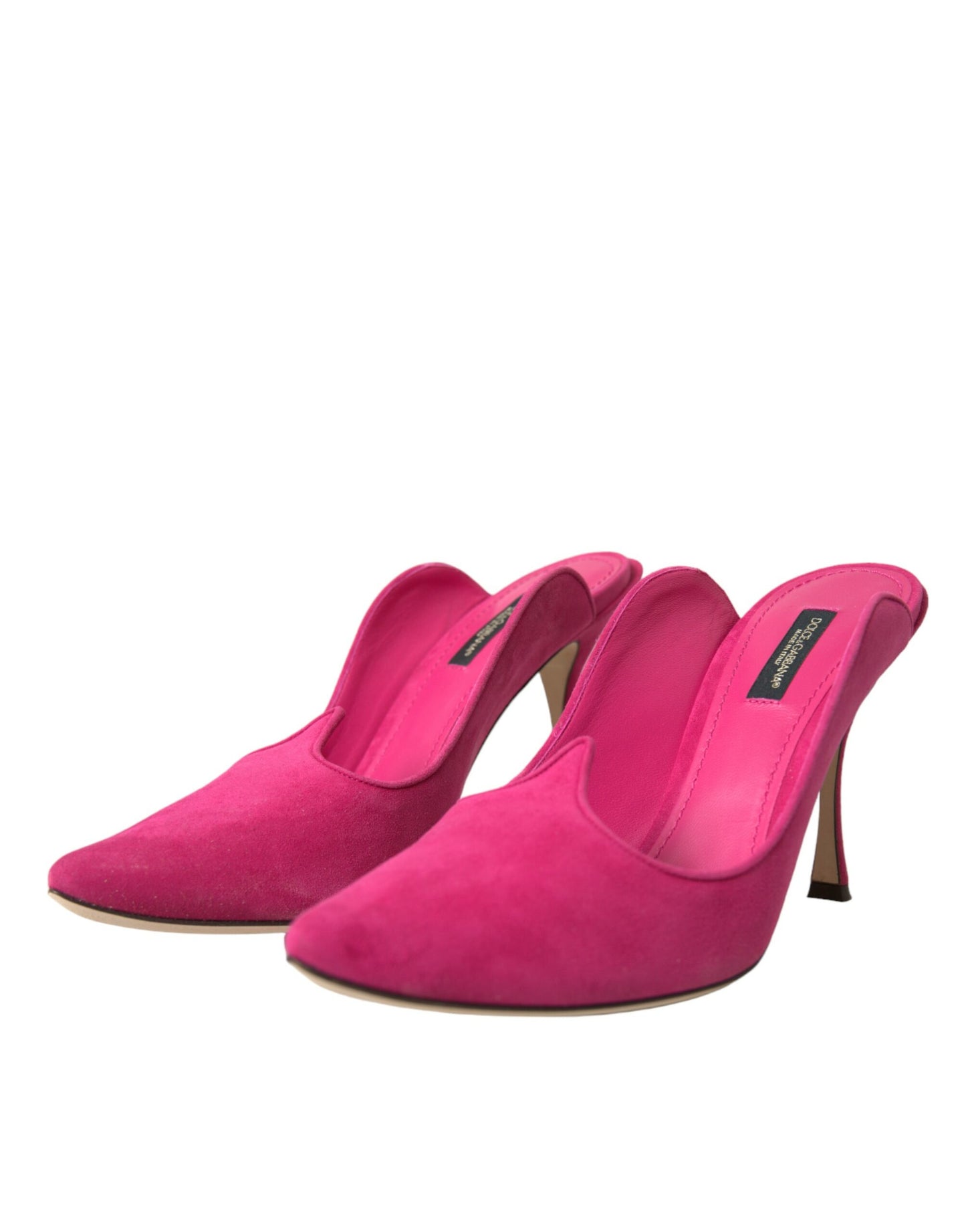 Dolce & Gabbana Dolce & Gabbana Fuchsia Suede Leather Mules Sandals Shoes/EU39/US8.5/Fuchsia