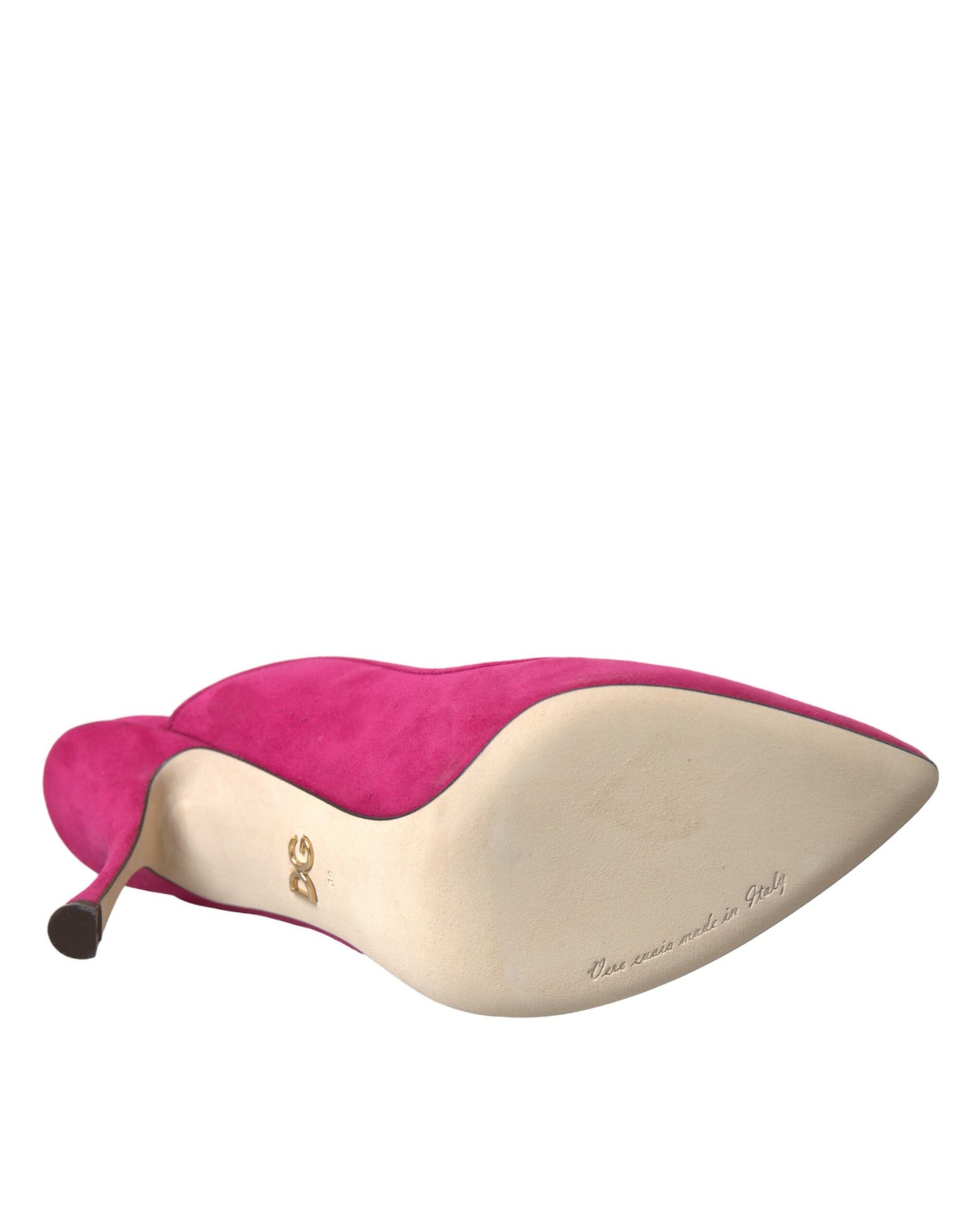 Dolce & Gabbana Dolce & Gabbana Fuchsia Suede Leather Mules Sandals Shoes/EU39/US8.5/Fuchsia