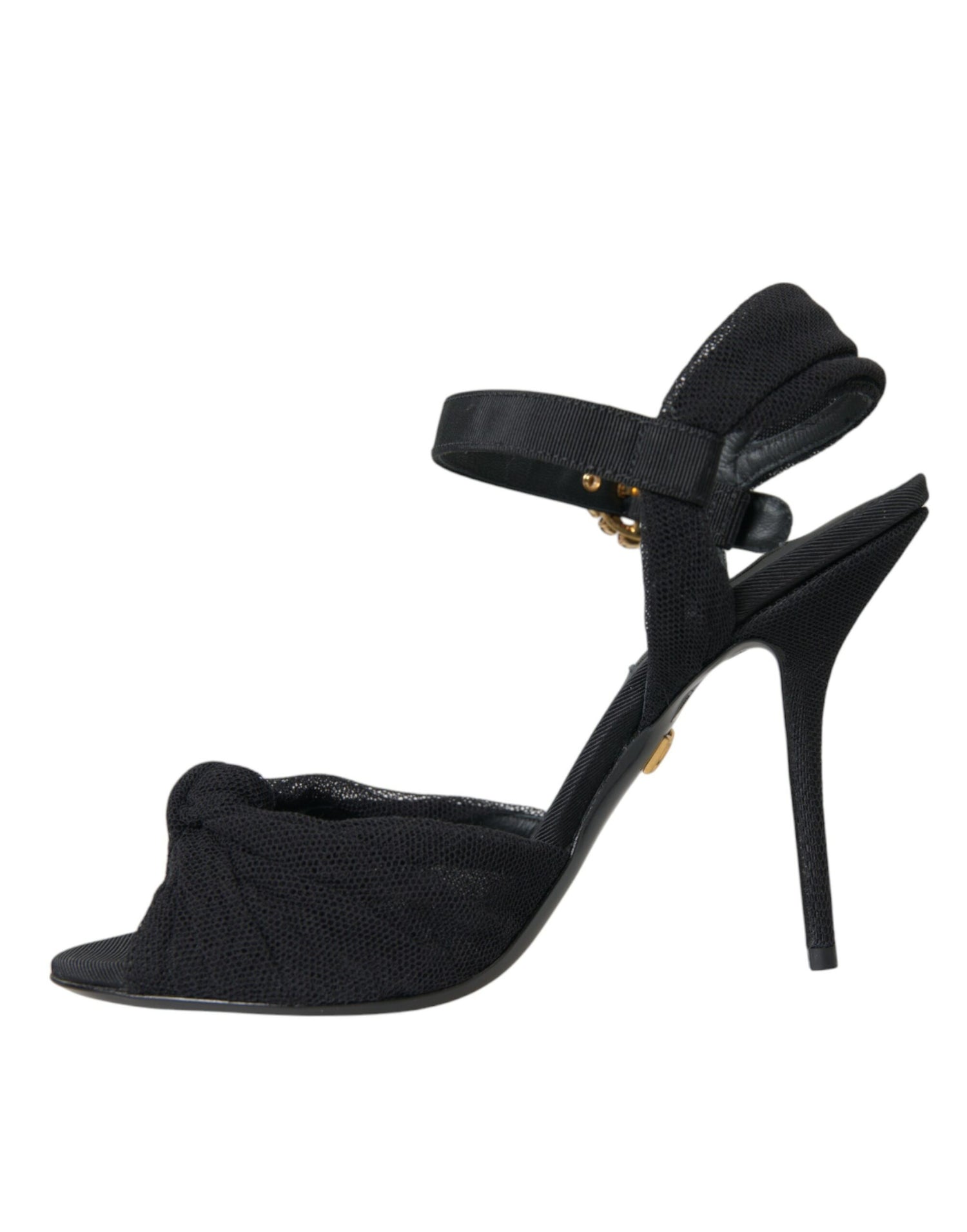 Dolce &amp; Gabbana Dolce &amp; Gabbana Black Suede Embellished Heels Sandals Shoes/EU38.5/US8/Black