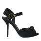 Dolce & Gabbana Dolce & Gabbana Black Suede Embellished Heels Sandals Shoes/EU38.5/US8/Black