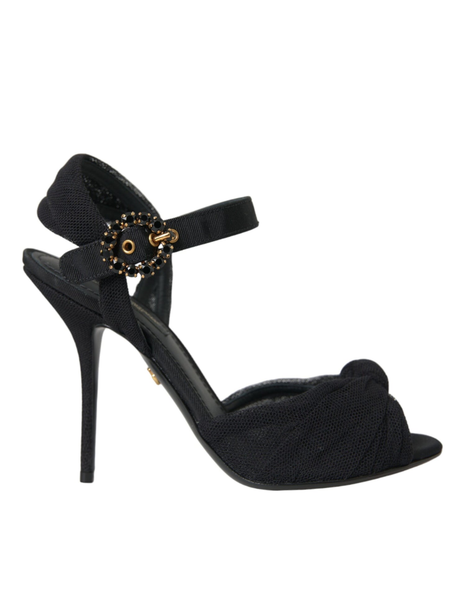 Dolce &amp; Gabbana Dolce &amp; Gabbana Black Suede Embellished Heels Sandals Shoes/EU38.5/US8/Black