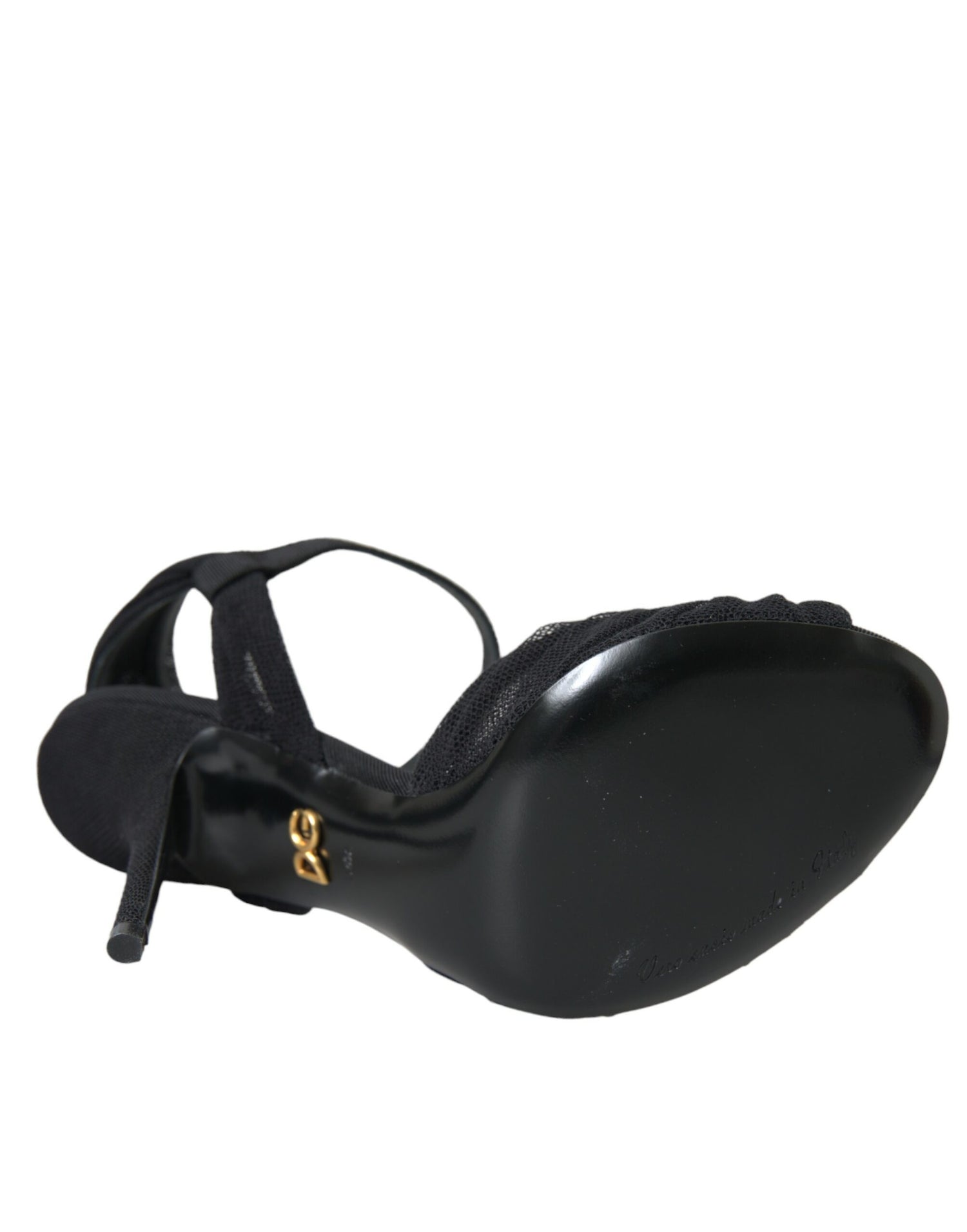 Dolce &amp; Gabbana Dolce &amp; Gabbana Black Suede Embellished Heels Sandals Shoes/EU38.5/US8/Black