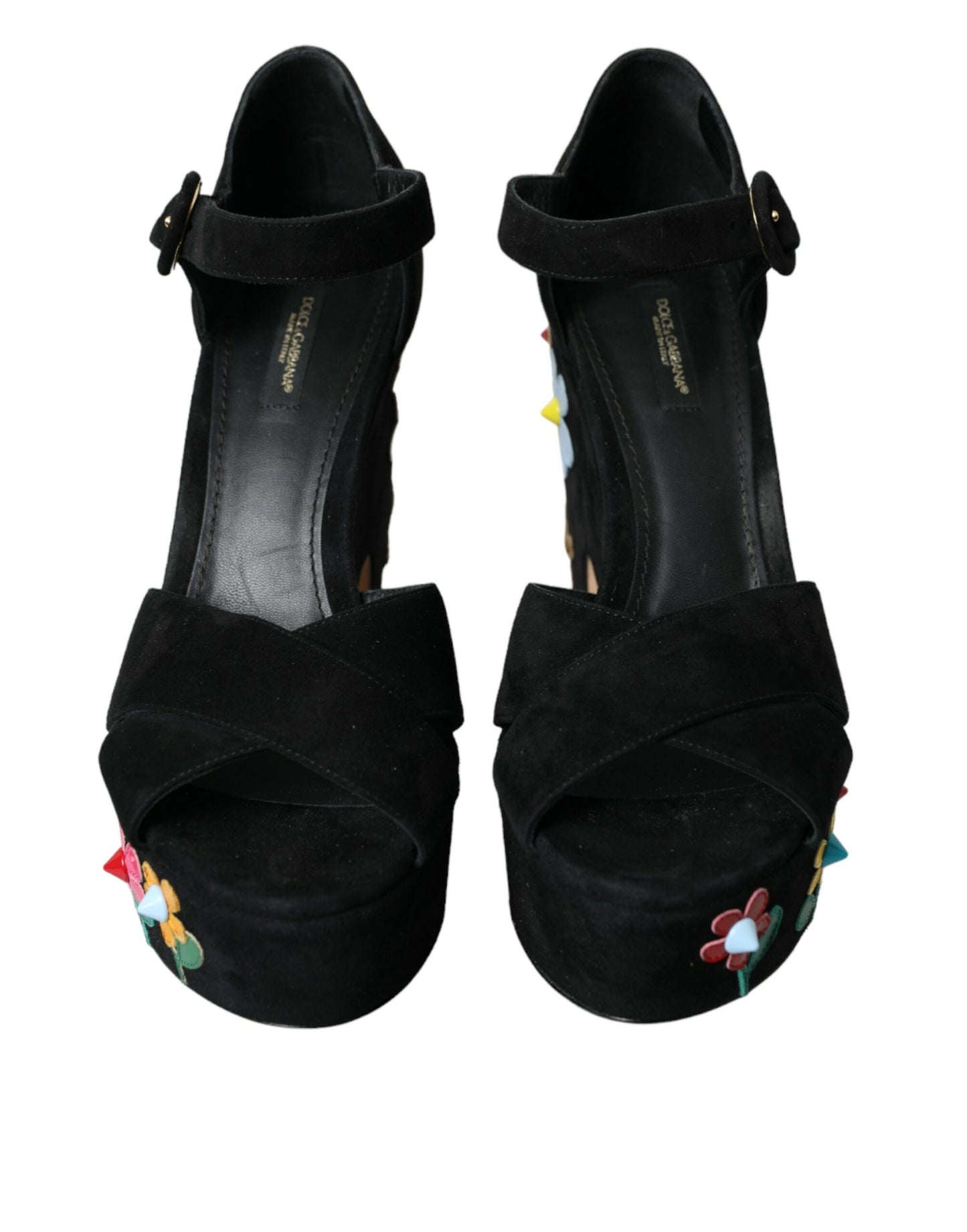 Dolce & Gabbana Dolce & Gabbana Black Suede Ankle Strap Heels Sandals Shoes/EU39/US8.5/Black