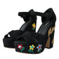 Dolce & Gabbana Dolce & Gabbana Black Suede Ankle Strap Heels Sandals Shoes/EU39/US8.5/Black