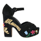 Dolce & Gabbana Dolce & Gabbana Black Suede Ankle Strap Heels Sandals Shoes/EU39/US8.5/Black