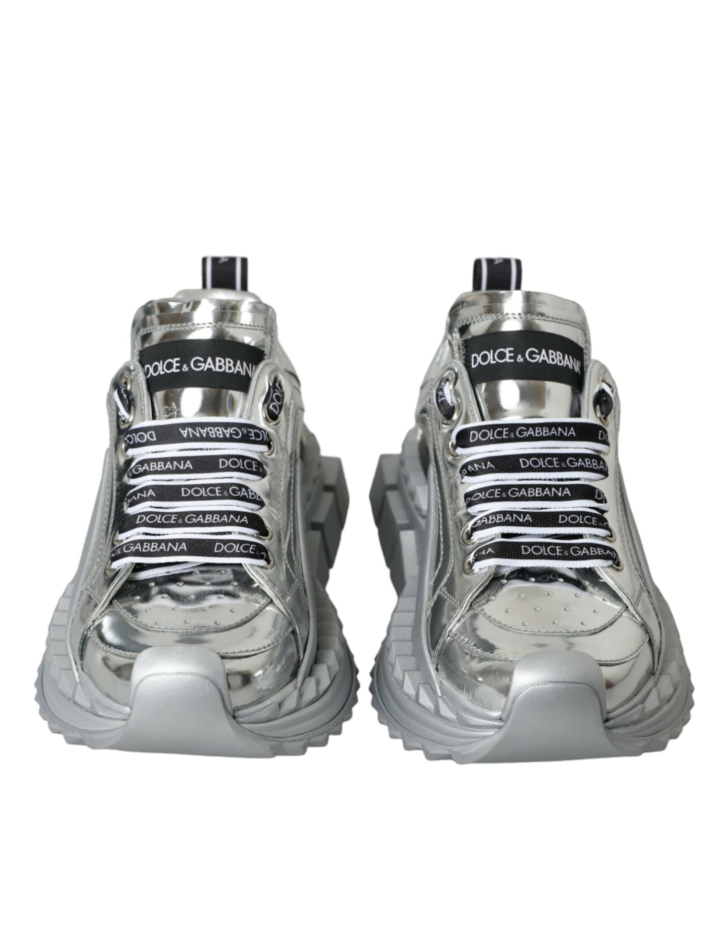 Dolce & Gabbana Dolce & Gabbana Silver Leather Super Queen Sneakers Shoes/EU37/US6.5/Silver