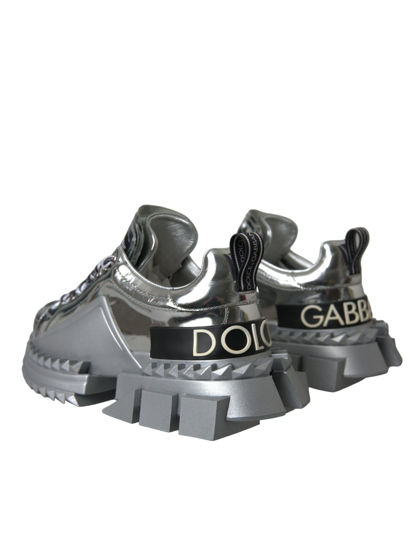 Dolce & Gabbana Dolce & Gabbana Silver Leather Super Queen Sneakers Shoes/EU37/US6.5/Silver