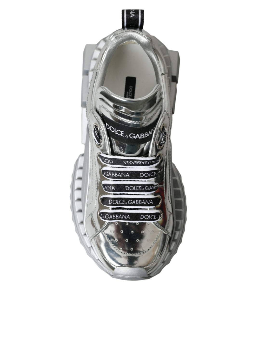Dolce &amp; Gabbana Dolce &amp; Gabbana Silver Leather Super Queen Sneakers Shoes/EU37/US6.5/Silver