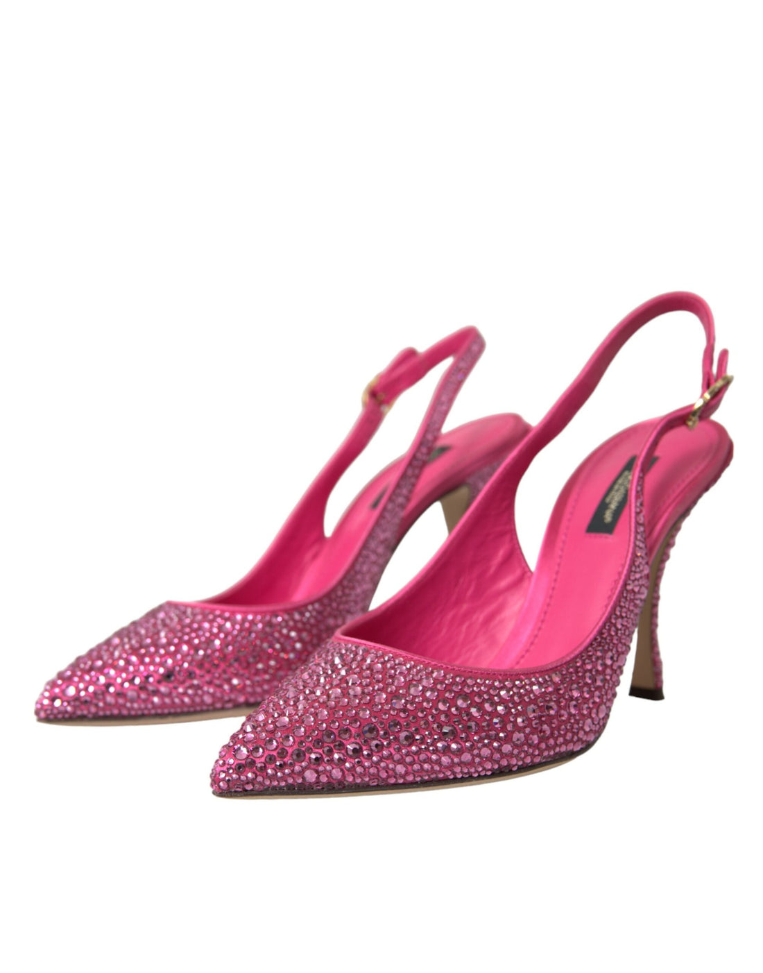 Dolce &amp; Gabbana Pink Slingbacks Crystal Pumps Shoes/EU39/US8.5/Pink