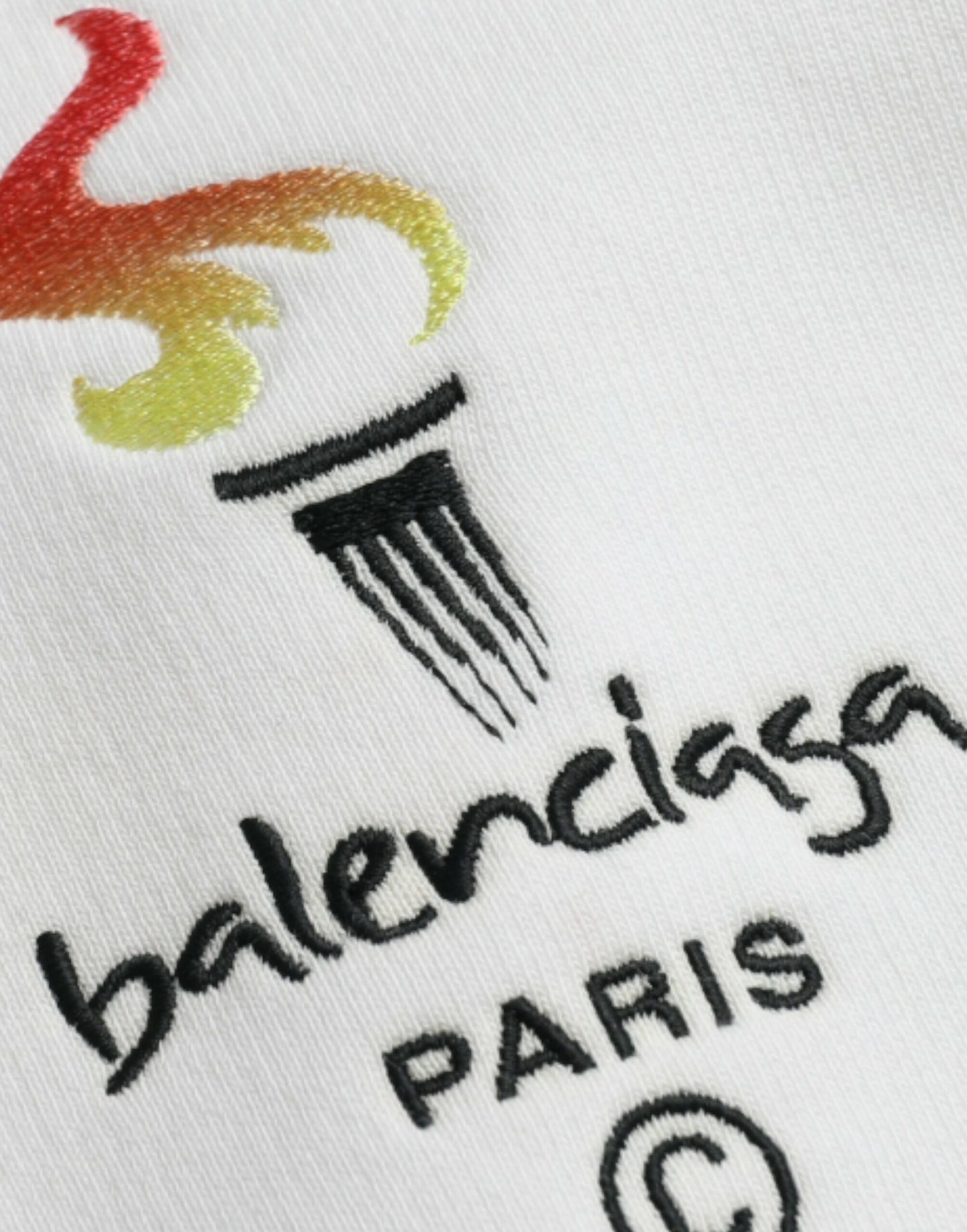 Balenciaga Balenciaga White Cotton Logo Hooded Pullover Sweatshirt Sweater/L/White