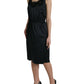 Dolce & Gabbana Dolce & Gabbana Black Polyester Lace Trim Sheath Midi Dress/IT48|XXL/Black