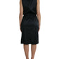 Dolce & Gabbana Dolce & Gabbana Black Polyester Lace Trim Sheath Midi Dress/IT48|XXL/Black