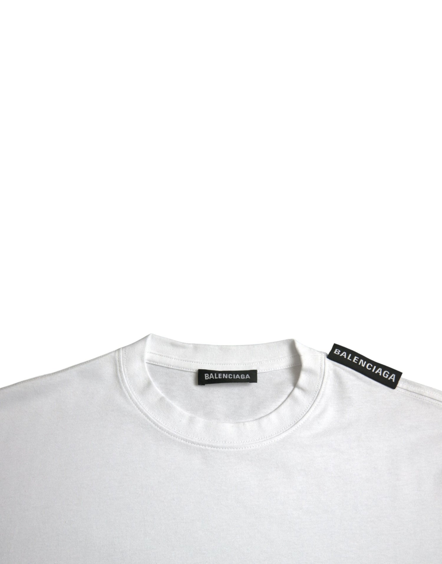 Balenciaga Balenciaga Off White Cotton Jersey Round Neck T-shirt/S/Off White