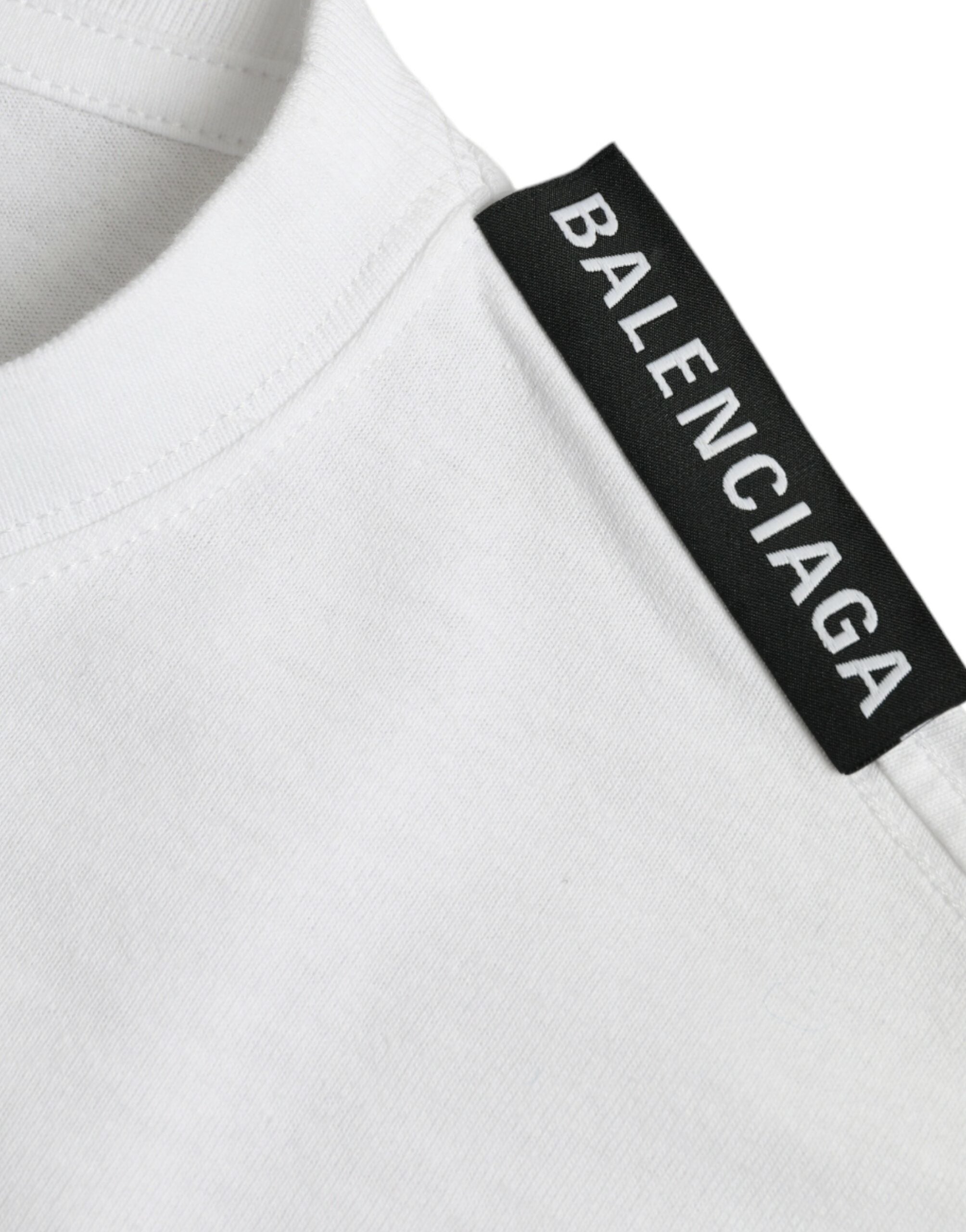 Balenciaga Balenciaga Off White Cotton Jersey Round Neck T-shirt/S/Off White