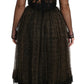 Dolce & Gabbana Black Gold Crystal Heart A-line Dress/IT38 | XS/Black