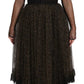 Dolce & Gabbana Black Gold Crystal Heart A-line Dress/IT38 | XS/Black