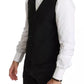 Dolce & Gabbana Dolce & Gabbana Black Wool Stretch Waistcoat Formal Dress Vest/IT46 | S/Black