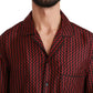 Dolce & Gabbana Dolce & Gabbana Black Red Zigzag Pattern Casual Shirt/IT39 | S/Black