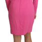 Dolce & Gabbana Pink Plunging Bodycon Sheath Mini Rayon Dress/IT42|M/Pink