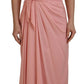 Dolce & Gabbana Pink Silk Stretch Strapless Sheath Midi Dress/IT36 | XS/Pink