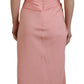 Dolce & Gabbana Pink Silk Stretch Strapless Sheath Midi Dress/IT36 | XS/Pink