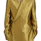 Dolce & Gabbana Gold Satin Long Sleeves Blazer Coat Jacket/IT40|S/Gold