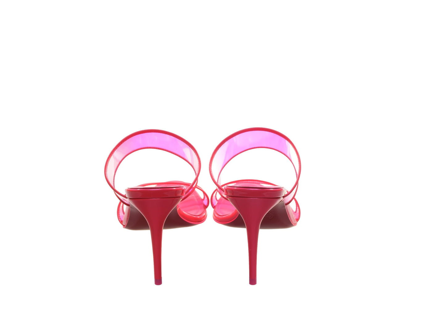 Christian Louboutin Christian Louboutin Just Loubi 85 Neon Fluoro Hot Pink Strappy High Heel Mules/EU38/US8/Pink