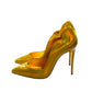 Christian Louboutin Hot Chick 100 Yellow Mirrored Patent Leather High Heel Pumps/EU37/US7/Yellow