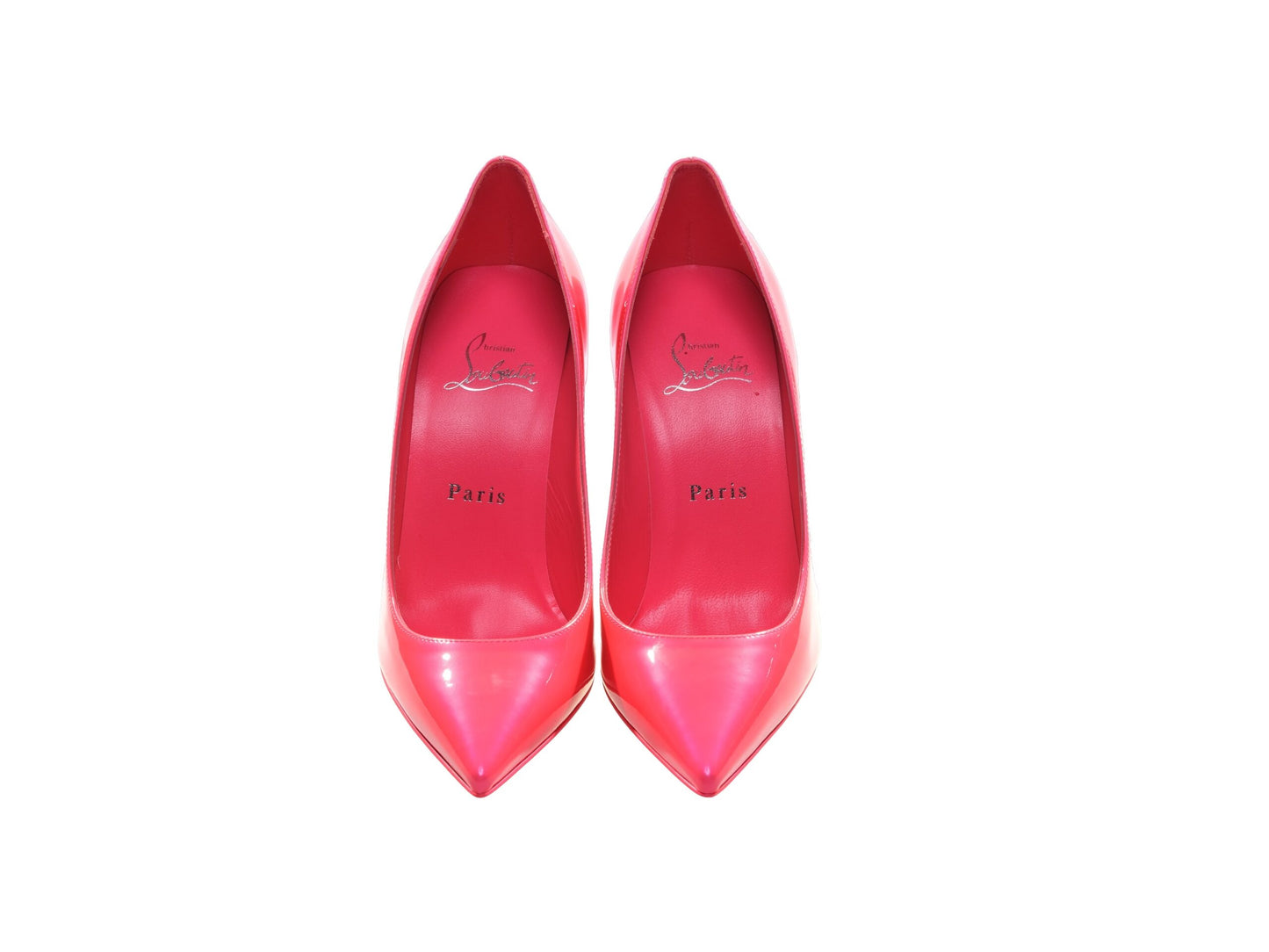 Christian Louboutin Sporty Kate Hot Pink Patent Leather High Heel Pumps/EU37.5/US7.5/Pink