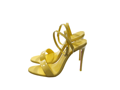 Christian Louboutin Loubigirl 100 Yellow Patent Leather Strappy High Heel Sandals/EU39/US9/Yellow