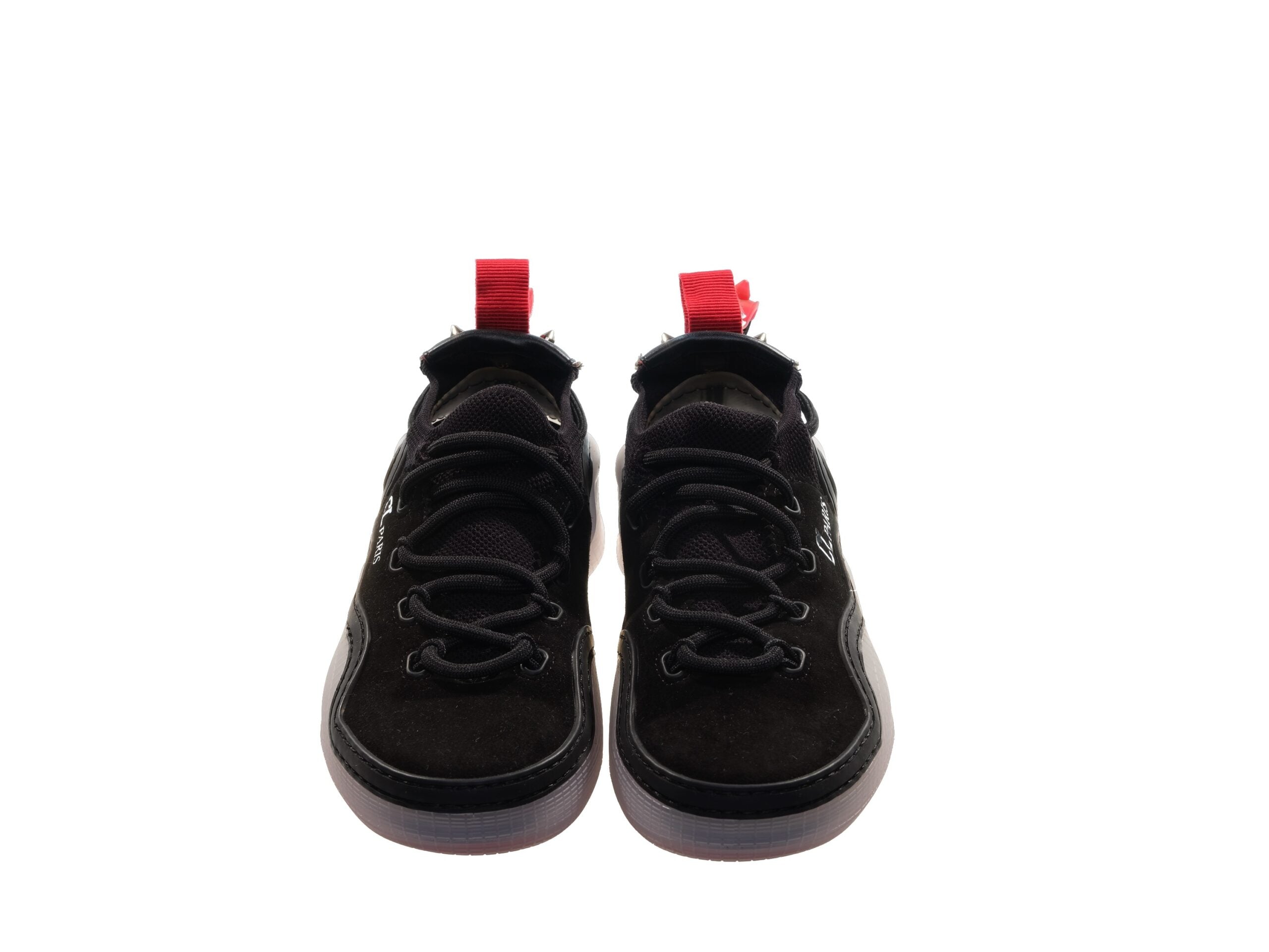 Christian Louboutin Arpoador Donna Flat Black Laceup Suede Sneakers/EU36/US6/Black