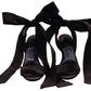 Christian Louboutin Christian Louboutin Melides Du Desert Black Ankle Wrap High Heel Wedges/EU37/US7/Black