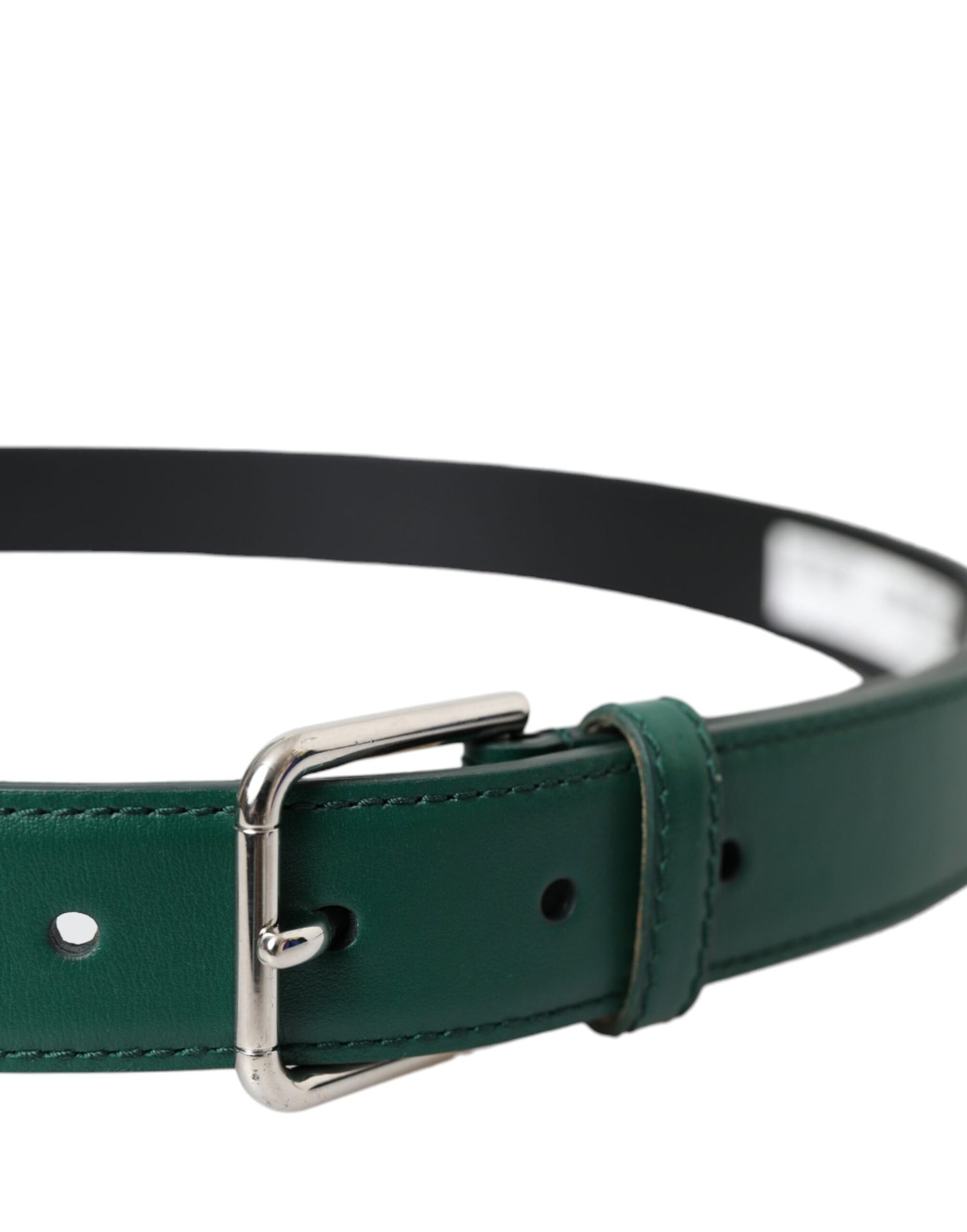Dolce &amp; Gabbana Dolce &amp; Gabbana Green Beige Leather Weaved Metal Buckle Belt/90 cm / 36 Inches/Green