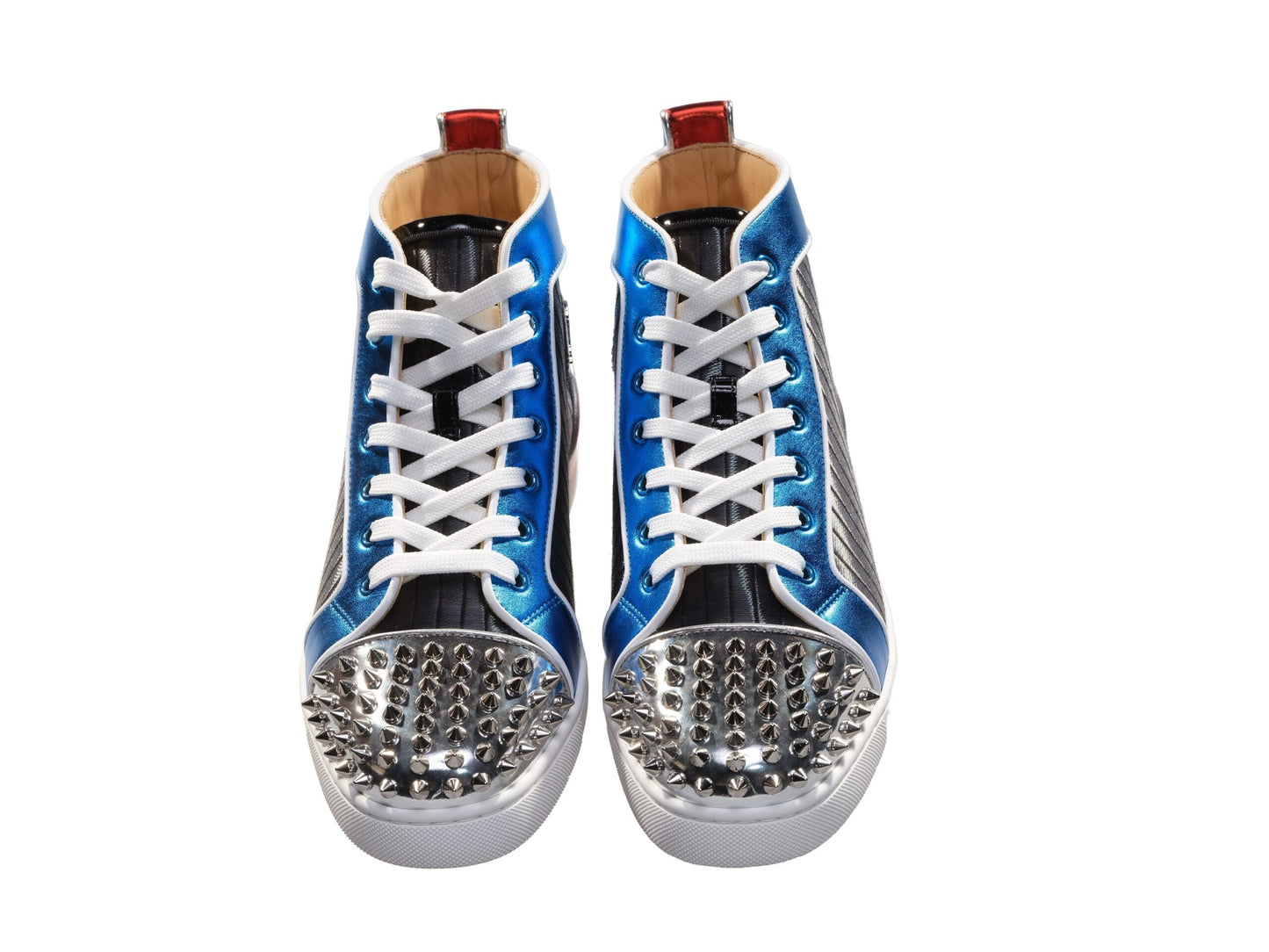 Christian Louboutin Christian Louboutin Louis Spikes Orlato Flat Multi Coloured Leather High Top Sneakers/EU41.5/US8.5/Multicolor