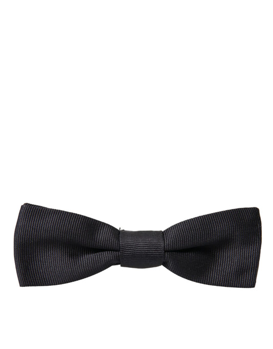 Dolce & Gabbana Dolce & Gabbana Black Silk Adjustable Neck Men Bow Tie/Black