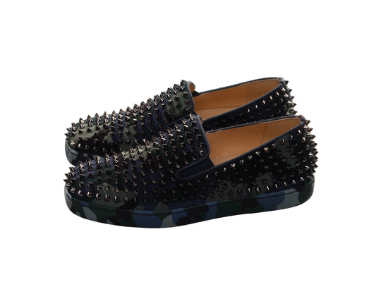 Christian Louboutin Christian Louboutin Roller Boat Flat Slip On Camouflage and Studded Shoes/EU41.5/US8.5/Multicolor