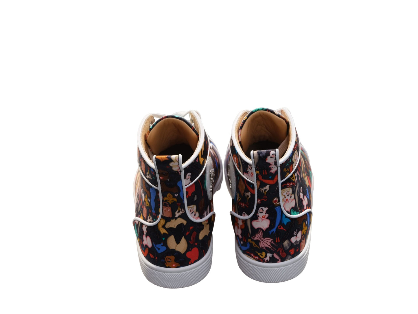 Christian Louboutin Christian Louboutin Louis Orlato Flat Crepe Satin Multicolour Limited edition Dr Bored Print High Top Sneakers/EU40.5/US7.5/Multicolor