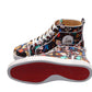 Christian Louboutin Christian Louboutin Louis Orlato Flat Crepe Satin Multicolour Limited edition Dr Bored Print High Top Sneakers/EU40.5/US7.5/Multicolor