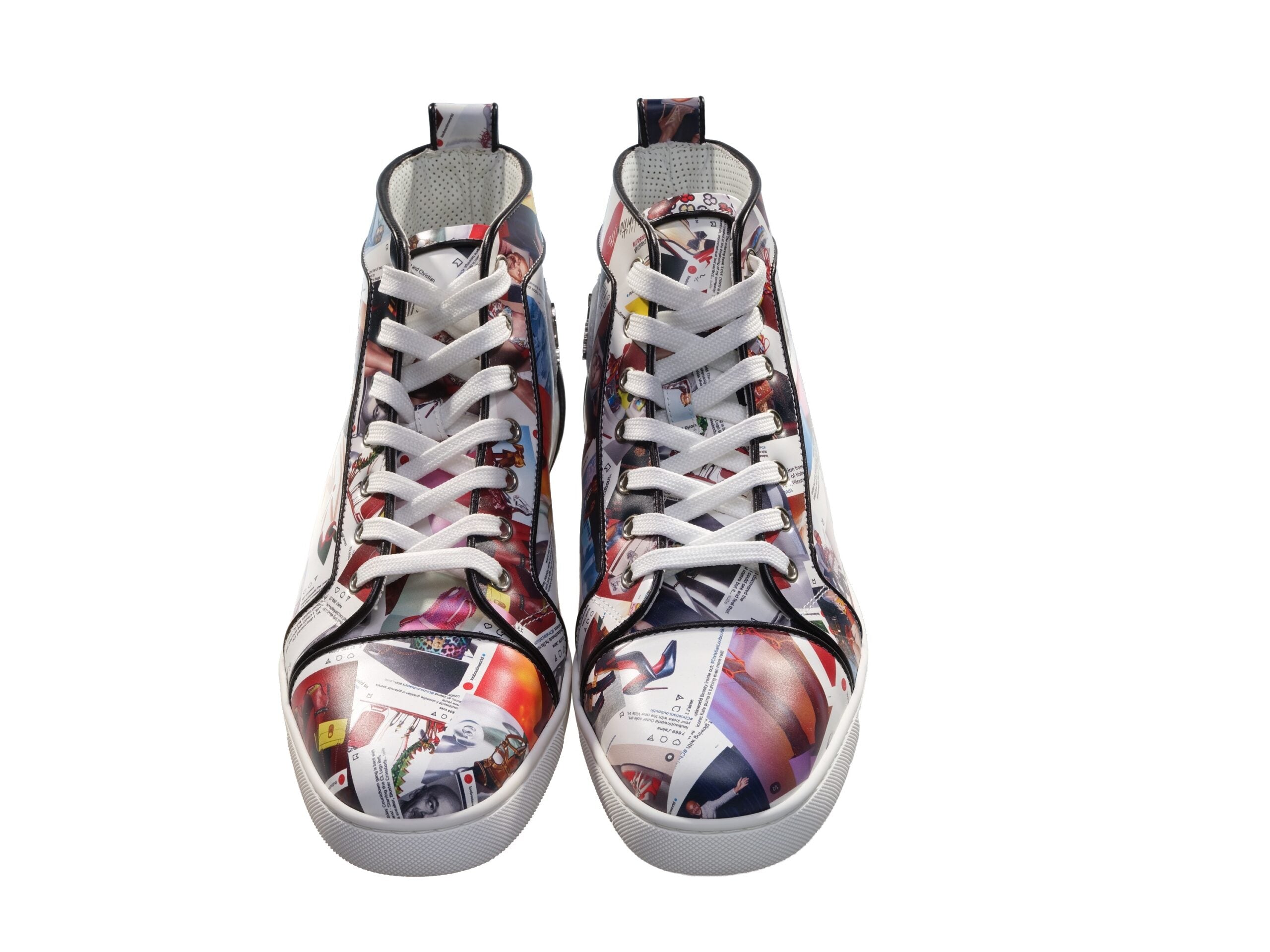 Christian Louboutin Christian Louboutin Louis Orlato Flat Leather Printed High Top Sneakers/EU41.5/US8.5/Multicolor