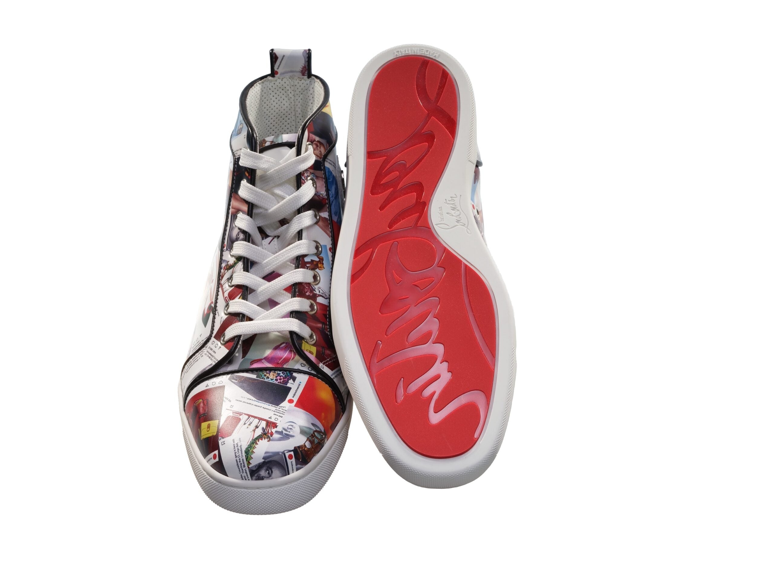 Christian Louboutin Christian Louboutin Louis Orlato Flat Leather Printed High Top Sneakers/EU41.5/US8.5/Multicolor