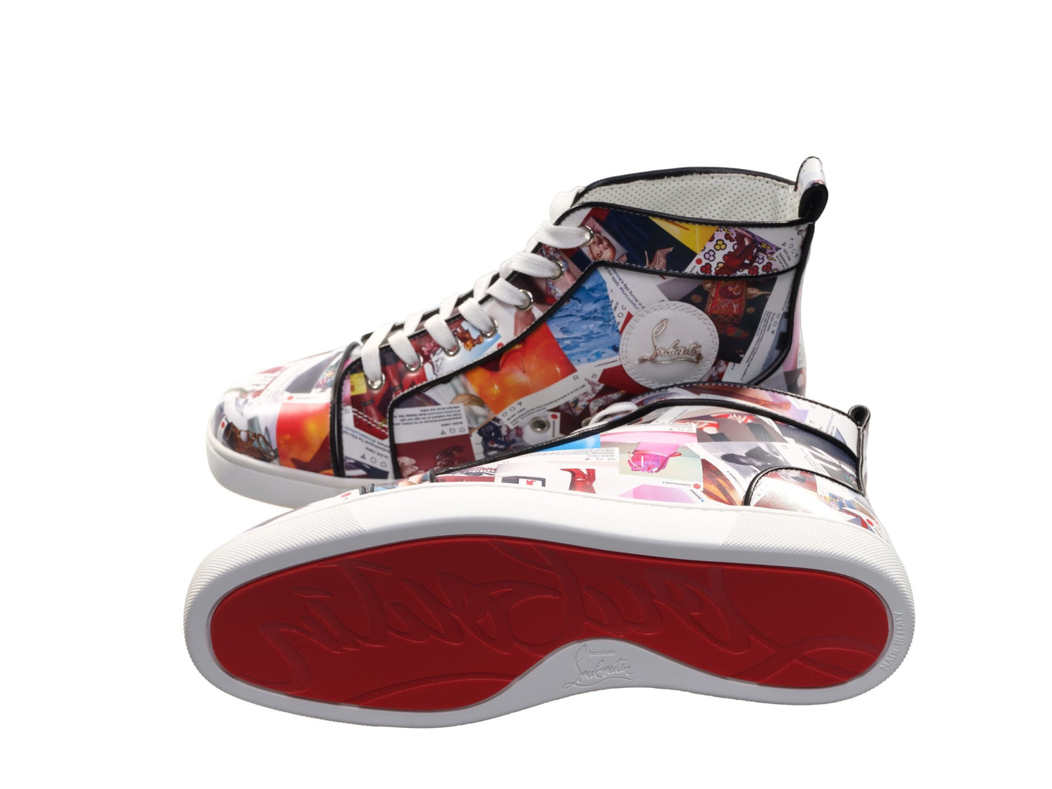 Christian Louboutin Christian Louboutin Louis Orlato Flat Leather Printed High Top Sneakers/EU41.5/US8.5/Multicolor