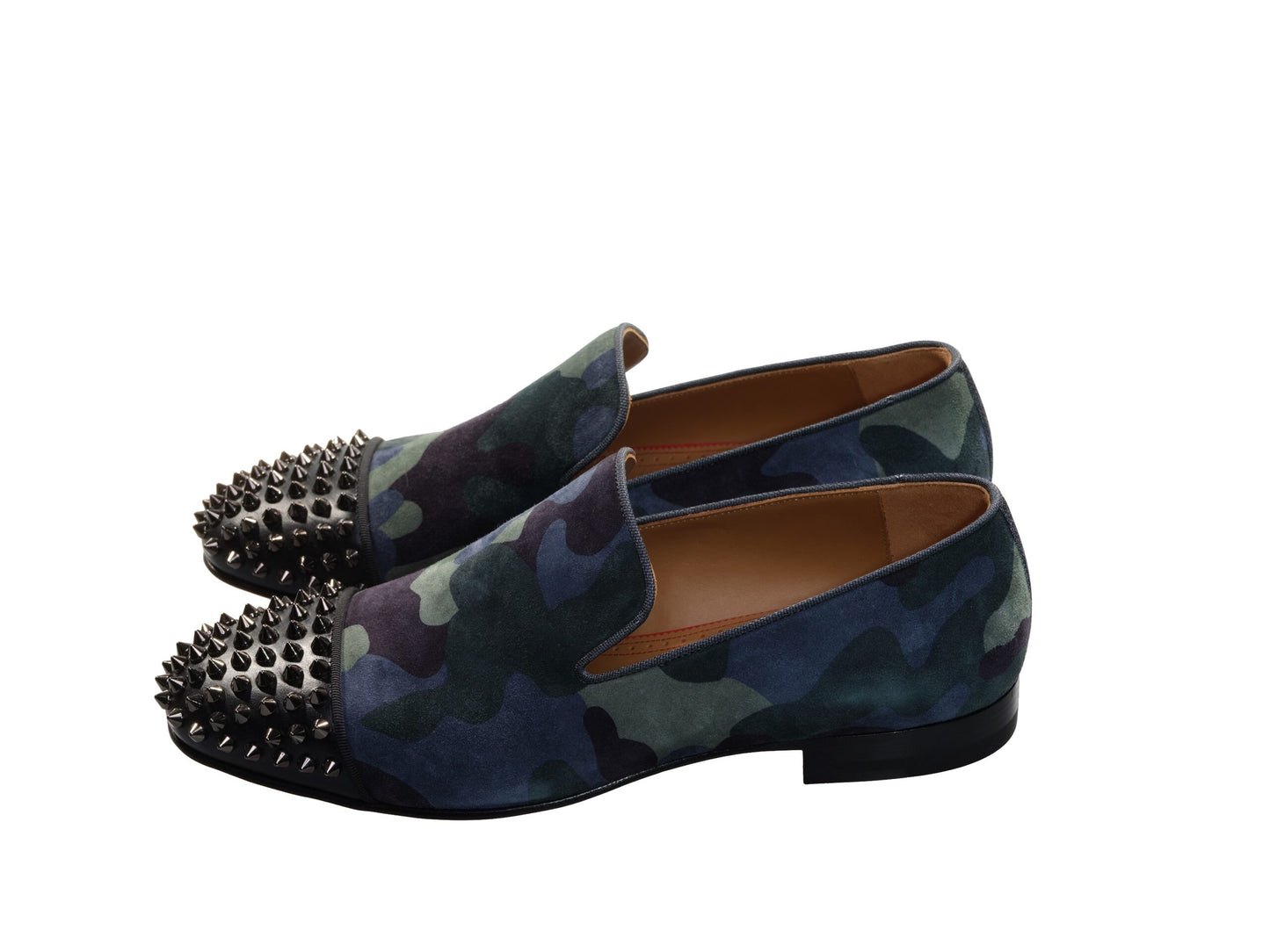 Christian Louboutin Christian Louboutin Spooky Flat Camouflage and Studded Slip On Shoes/EU40.5/US7.5/Multicolor