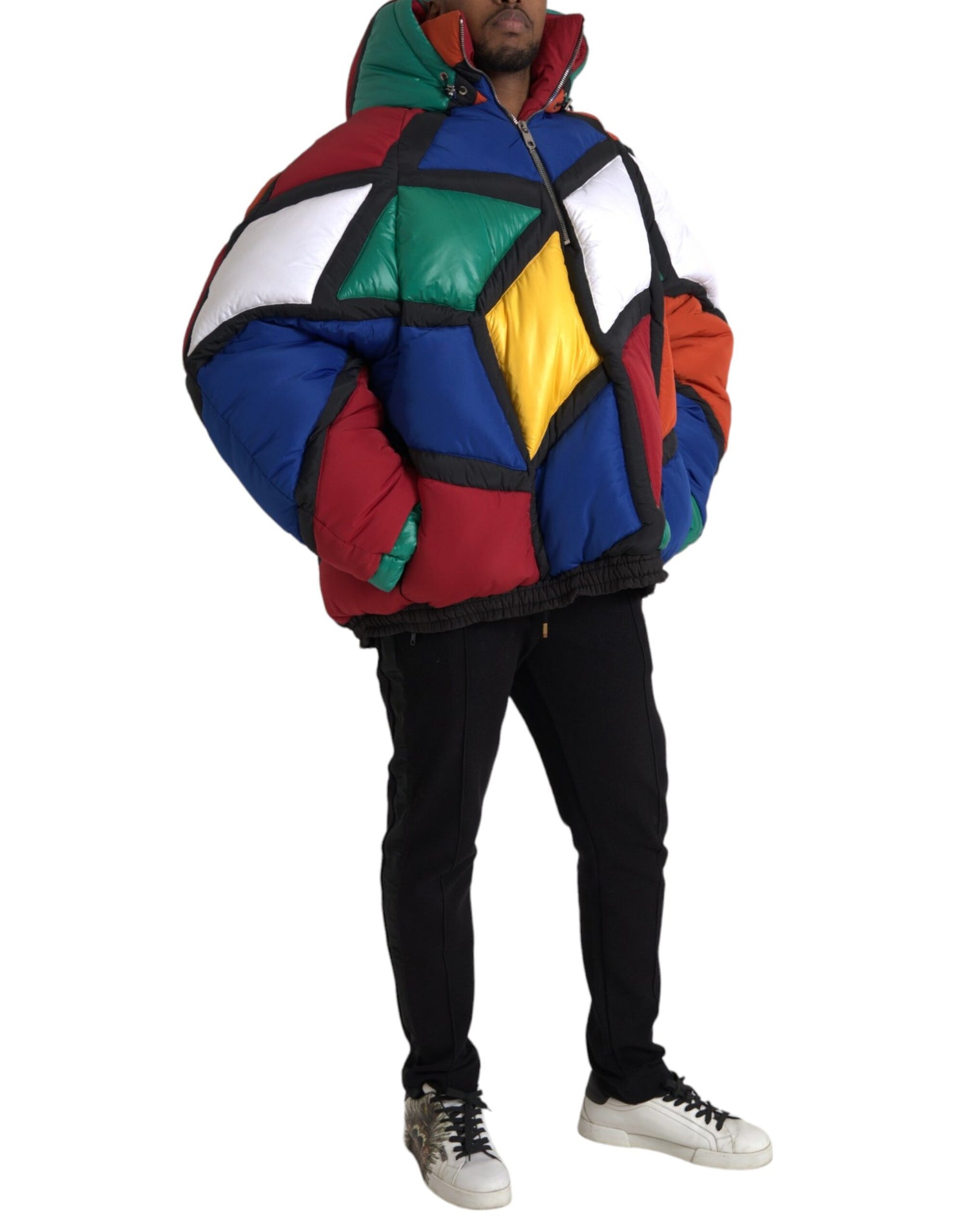 Dolce &amp; Gabbana Multicolor Quilted Hooded Puffer Jacket/IT52 | XL/Multicolor