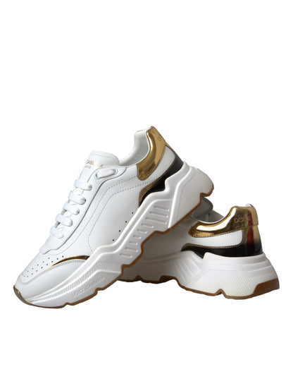 Dolce &amp; Gabbana Dolce &amp; Gabbana White Gold DAYMASTER Leather Sneakers Men Shoes/EU41.5/US8.5/White